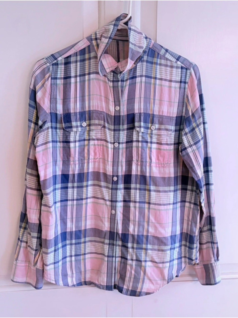 Ralph Lauren Pastel Plaid Long Sleeve Shirt - Pink/Blue/Multicolor Medium